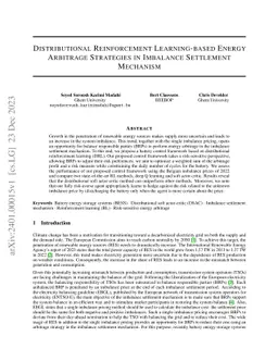 Distributional Reinforcement Learning-based Energy Arbitrage Strategies
  in Imbalance Settlement Mechanism