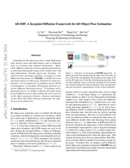 6D-Diff: A Keypoint Diffusion Framework for 6D Object Pose Estimation