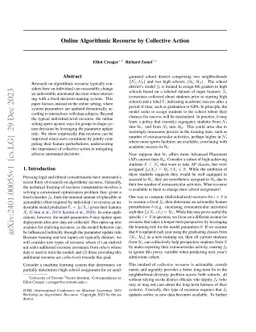 Online Algorithmic Recourse by Collective Action