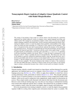 Nonasymptotic Regret Analysis of Adaptive Linear Quadratic Control with
  Model Misspecification
