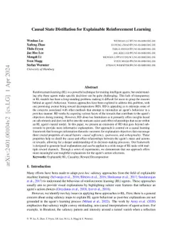 Causal State Distillation for Explainable Reinforcement Learning