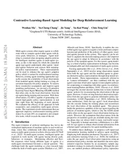 Contrastive learning-based agent modeling for deep reinforcement learning