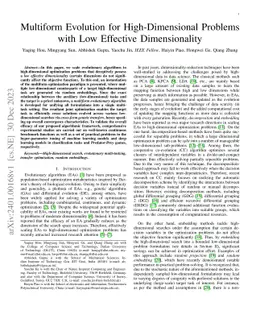 Multiform Evolution for High-Dimensional Problems with Low Effective
  Dimensionality
