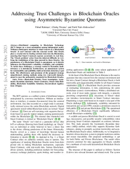 Addressing Trust Challenges in Blockchain Oracles Using Asymmetric
  Byzantine Quorums