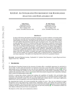 KAXAI: An Integrated Environment for Knowledge Analysis and Explainable
  AI