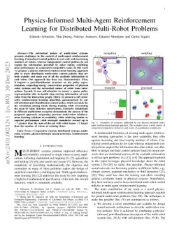 Physics-Informed Multi-Agent Reinforcement Learning for Distributed Multi-Robot Problems