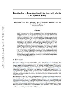 Boosting Large Language Model for Speech Synthesis: An Empirical Study