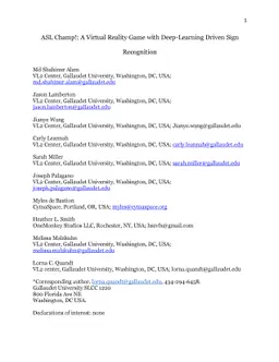 ASL Champ!: A Virtual Reality Game with Deep-Learning Driven Sign
  Recognition