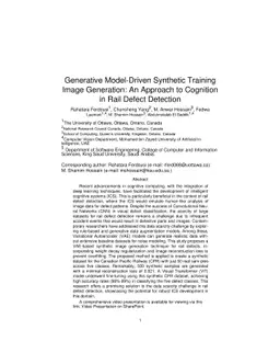 Generative Model-Driven Synthetic Training Image Generation: An Approach
  to Cognition in Rail Defect Detection