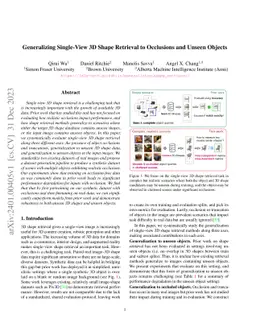 Generalizing Single-View 3D Shape Retrieval to Occlusions and Unseen
  Objects