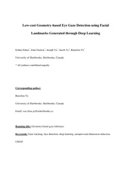 Low-cost Geometry-based Eye Gaze Detection using Facial Landmarks
  Generated through Deep Learning