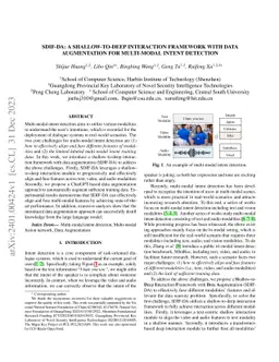 SDIF-DA: A Shallow-to-Deep Interaction Framework with Data Augmentation
  for Multi-modal Intent Detection