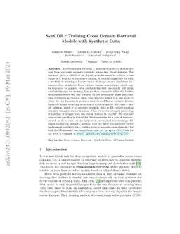SynCDR : Training Cross Domain Retrieval Models with Synthetic Data