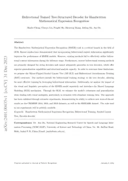 Bidirectional Trained Tree-Structured Decoder for Handwritten
  Mathematical Expression Recognition