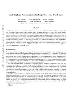 Analyzing Local Representations of Self-supervised Vision Transformers