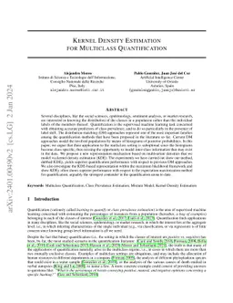 Kernel Density Estimation for Multiclass Quantification