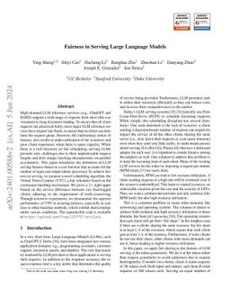 Fairness in Serving Large Language Models