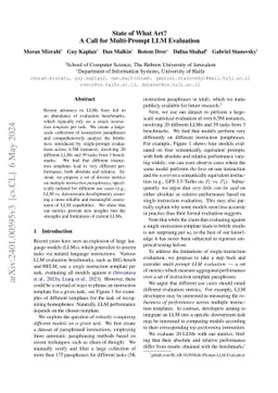 State of What Art? A Call for Multi-Prompt LLM Evaluation