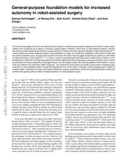 General-purpose foundation models for increased autonomy in
  robot-assisted surgery