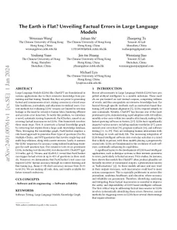 The Earth is Flat? Unveiling Factual Errors in Large Language Models