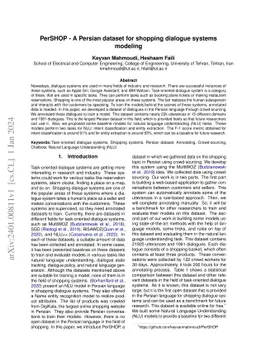 PerSHOP -- A Persian dataset for shopping dialogue systems modeling