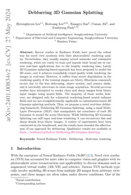 Deblurring 3D Gaussian Splatting