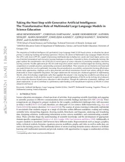 Taking the Next Step with Generative Artificial Intelligence: The
  Transformative Role of Multimodal Large Language Models in Science Education