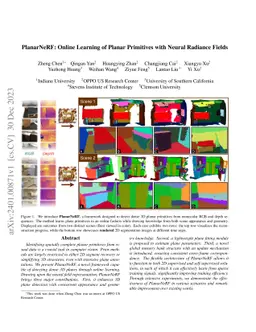 PlanarNeRF: Online Learning of Planar Primitives with Neural Radiance Fields