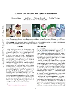 3D Human Pose Perception from Egocentric Stereo Videos