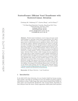 ScatterFormer: Efficient Voxel Transformer with Scattered Linear
  Attention