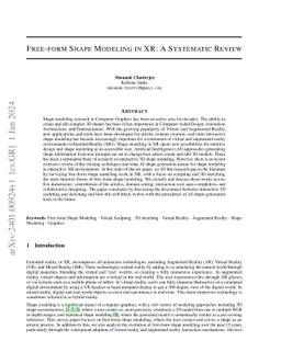 Free-form Shape Modeling in XR: A Systematic Review
