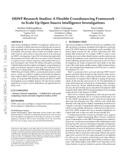 OSINT Research Studios: A Flexible Crowdsourcing Framework to Scale Up
  Open Source Intelligence Investigations