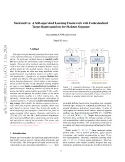 Skeleton2vec: A Self-supervised Learning Framework with Contextualized
  Target Representations for Skeleton Sequence