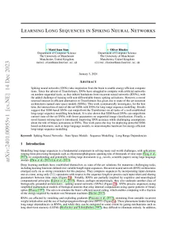 Learning Long Sequences in Spiking Neural Networks