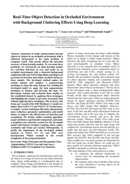 Real-Time Object Detection in Occluded Environment with Background
  Cluttering Effects Using Deep Learning