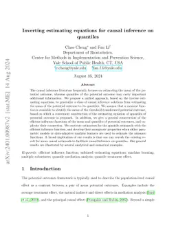 Inverting estimating equations for causal inference on quantiles