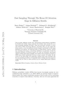 Fast Sampling Through The Reuse Of Attention Maps In Diffusion Models