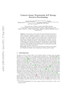 Context-Aware Trustworthy IoT Energy Services Provisioning
