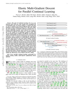 Elastic Multi-Gradient Descent for Parallel Continual Learning