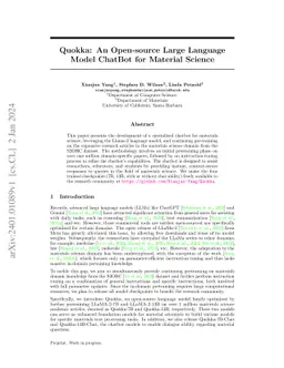 Quokka: An Open-source Large Language Model ChatBot for Material Science