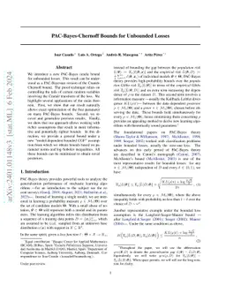 PAC-Bayes-Chernoff bounds for unbounded losses