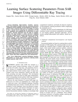 Learning Surface Scattering Parameters From SAR Images Using
  Differentiable Ray Tracing