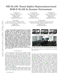 NID-SLAM: Neural Implicit Representation-based RGB-D SLAM in dynamic
  environments