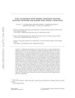 YOLO algorithm with hybrid attention feature pyramid network for solder
  joint defect detection
