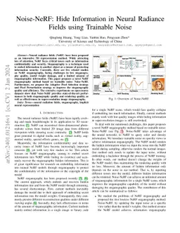 Noise-NeRF: Hide Information in Neural Radiance Fields using Trainable
  Noise