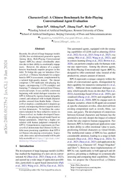 CharacterEval: A Chinese Benchmark for Role-Playing Conversational Agent
  Evaluation