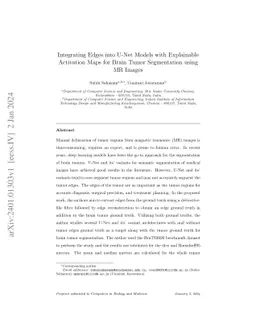 Integrating Edges into U-Net Models with Explainable Activation Maps for
  Brain Tumor Segmentation using MR Images