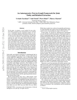An Autoregressive Text-to-Graph Framework for Joint Entity and Relation
  Extraction