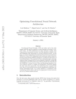 Optimizing Convolutional Neural Network Architecture