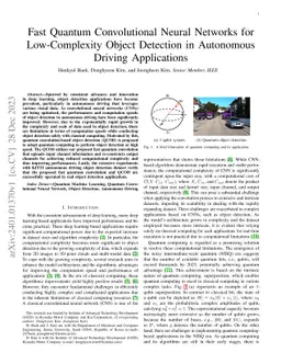 Fast Quantum Convolutional Neural Networks for Low-Complexity Object
  Detection in Autonomous Driving Applications